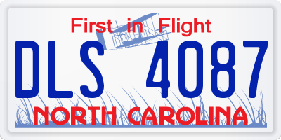 NC license plate DLS4087
