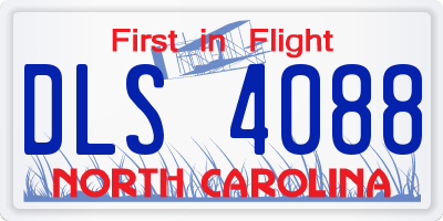 NC license plate DLS4088