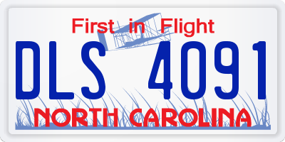 NC license plate DLS4091