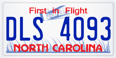 NC license plate DLS4093