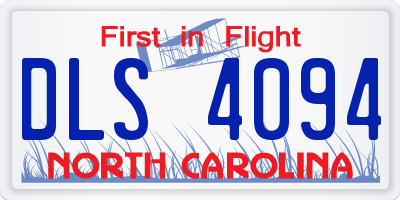 NC license plate DLS4094