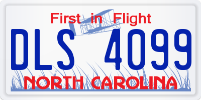 NC license plate DLS4099