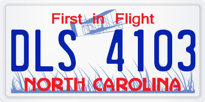 NC license plate DLS4103