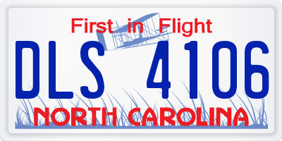 NC license plate DLS4106