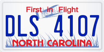 NC license plate DLS4107