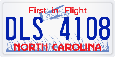 NC license plate DLS4108
