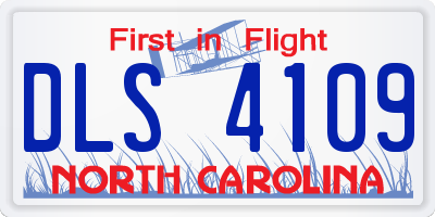 NC license plate DLS4109