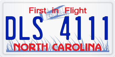NC license plate DLS4111