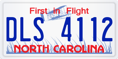 NC license plate DLS4112