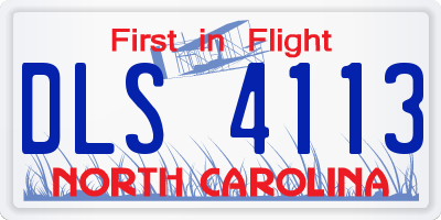 NC license plate DLS4113