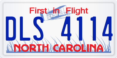 NC license plate DLS4114