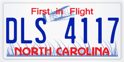 NC license plate DLS4117