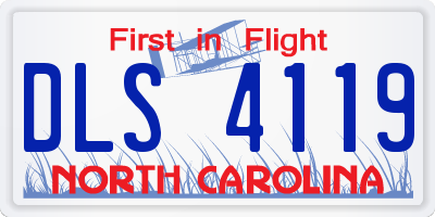 NC license plate DLS4119