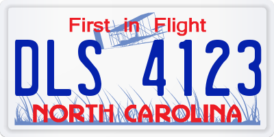 NC license plate DLS4123