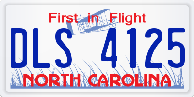 NC license plate DLS4125