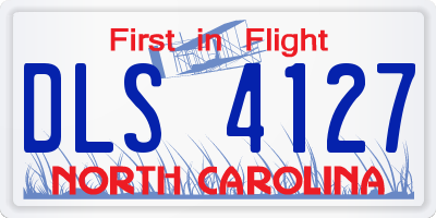 NC license plate DLS4127