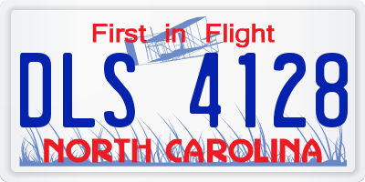 NC license plate DLS4128