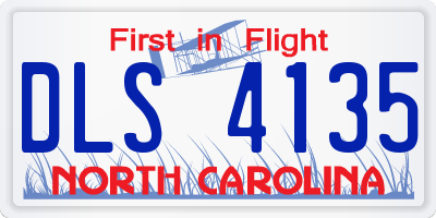 NC license plate DLS4135