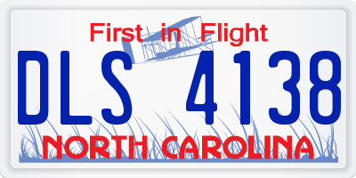NC license plate DLS4138