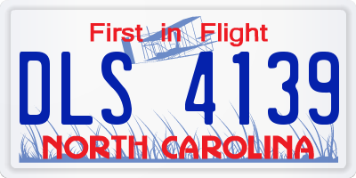 NC license plate DLS4139