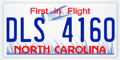 NC license plate DLS4160