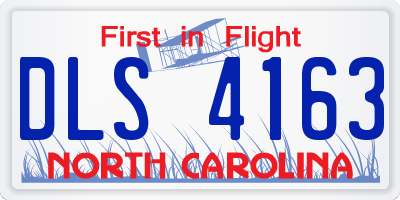 NC license plate DLS4163