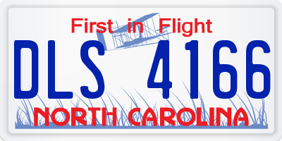NC license plate DLS4166