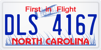 NC license plate DLS4167