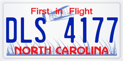 NC license plate DLS4177