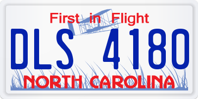 NC license plate DLS4180