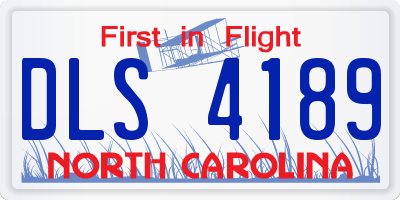NC license plate DLS4189