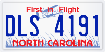 NC license plate DLS4191