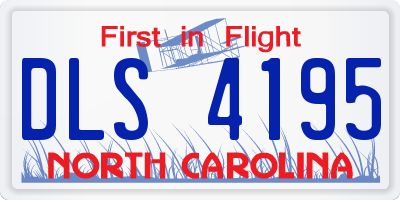 NC license plate DLS4195
