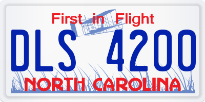 NC license plate DLS4200