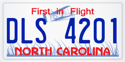 NC license plate DLS4201