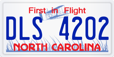 NC license plate DLS4202