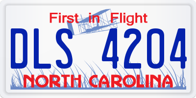 NC license plate DLS4204