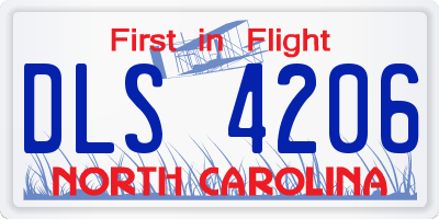 NC license plate DLS4206