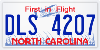 NC license plate DLS4207