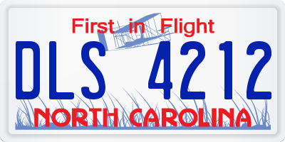 NC license plate DLS4212
