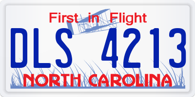 NC license plate DLS4213