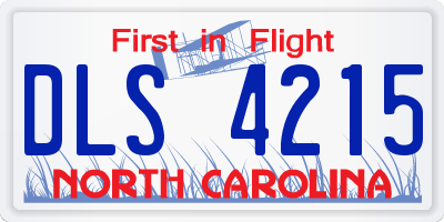 NC license plate DLS4215