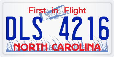 NC license plate DLS4216