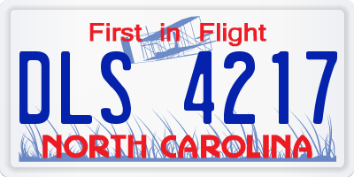 NC license plate DLS4217