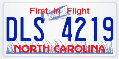 NC license plate DLS4219