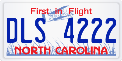 NC license plate DLS4222