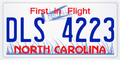 NC license plate DLS4223