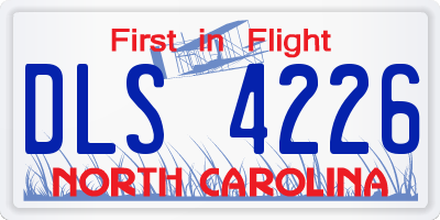 NC license plate DLS4226
