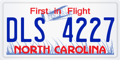 NC license plate DLS4227