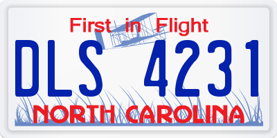 NC license plate DLS4231